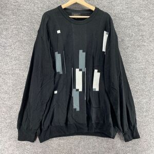 Miko Sweater Pullover Women 4XL Black Geometric Knit Wool Long Sleeve Casual